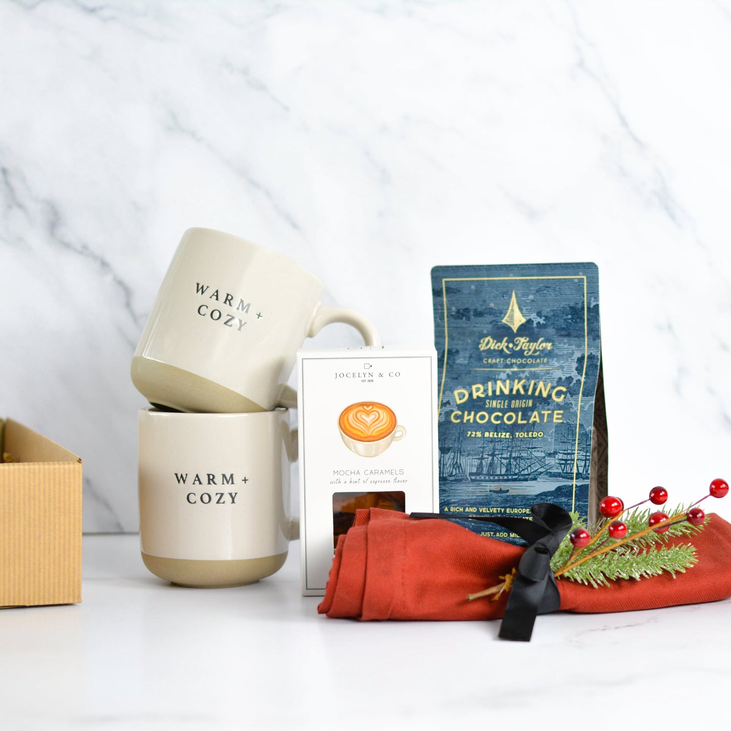 Cocoa & Caramels Gift Set – Chocolate cocoa mix paired with buttery caramels